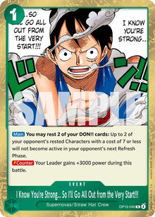 Image for I Know You're Strong... So I'll Go All Out from the Very Start!!! (OP13-040) (OP13) - One Piece Card Game