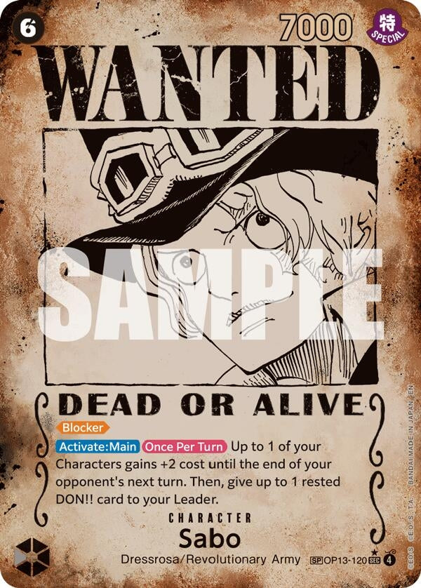 Image for Sabo (120) (Wanted Poster) (OP13-120) (OP13) - One Piece Card Game