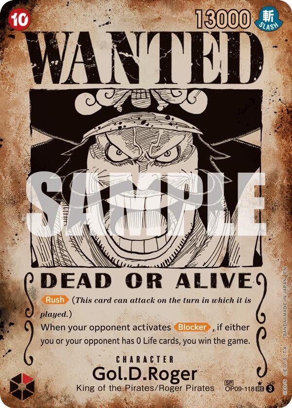 Image for Gol.D.Roger - OP09-118 (SP) (Wanted Poster) (OP09-118) (OP13) - One Piece Card Game