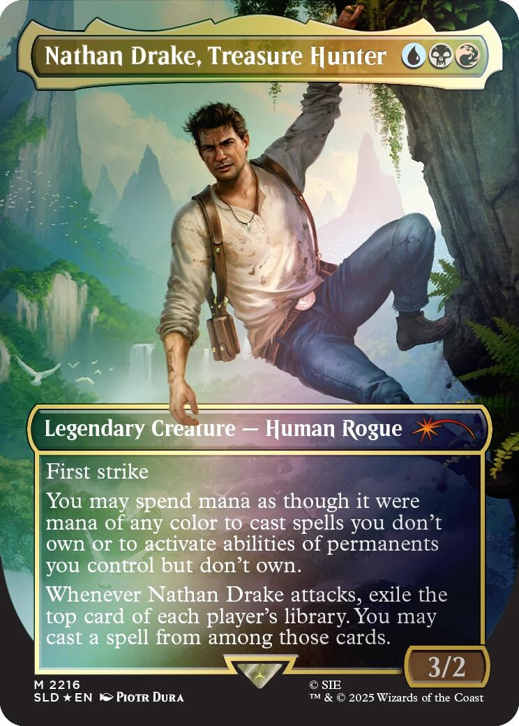 Image for Nathan Drake, Treasure Hunter (Rainbow Foil) (2216) (SLD) - Magic: The Gathering