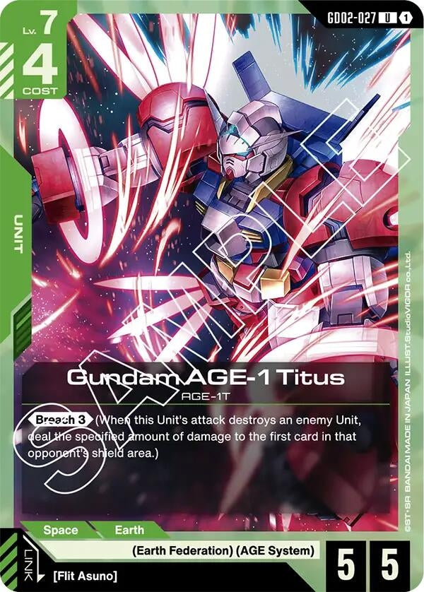Image for Gundam AGE-1 Titus (GD02-027) (GD02-027) (GD02) - Gundam Card Game