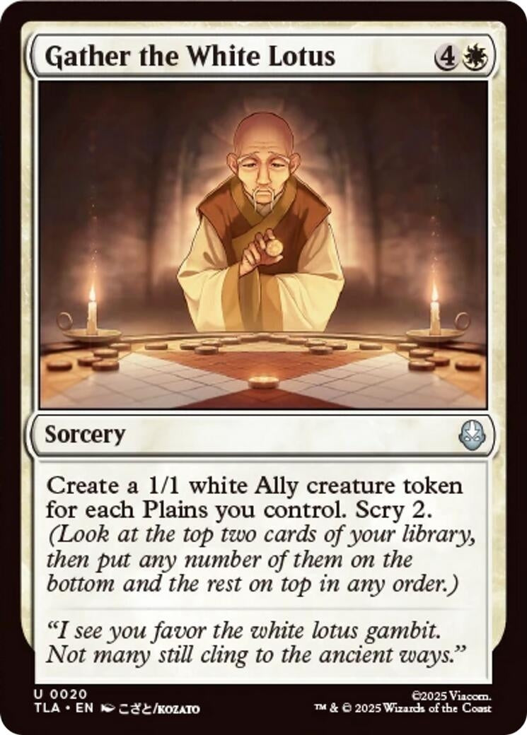 Image for Gather the White Lotus (20) (TLA) - Magic: The Gathering