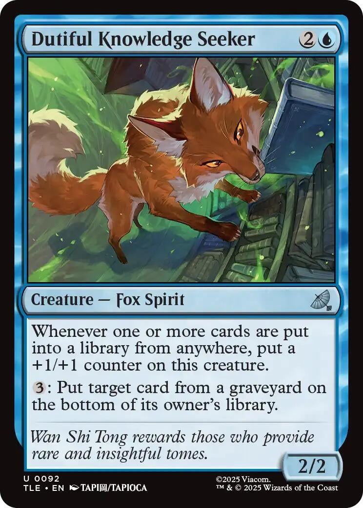 Image for Dutiful Knowledge Seeker (92) (TLE) - Magic: The Gathering