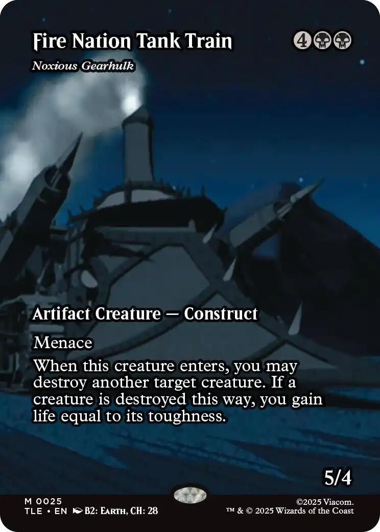 Image for Fire Nation Tank Train - Noxious Gearhulk (Borderless) (25) (TLE) - Magic: The Gathering