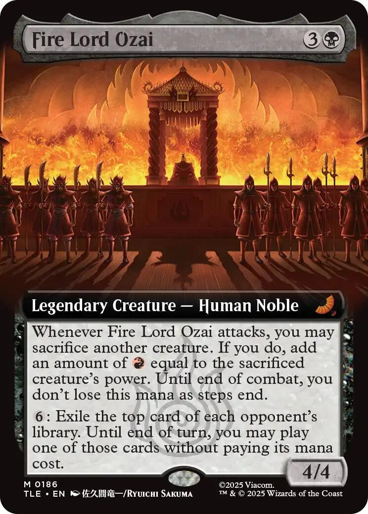 Image for Fire Lord Ozai (Extended Art) (186) (TLE) - Magic: The Gathering