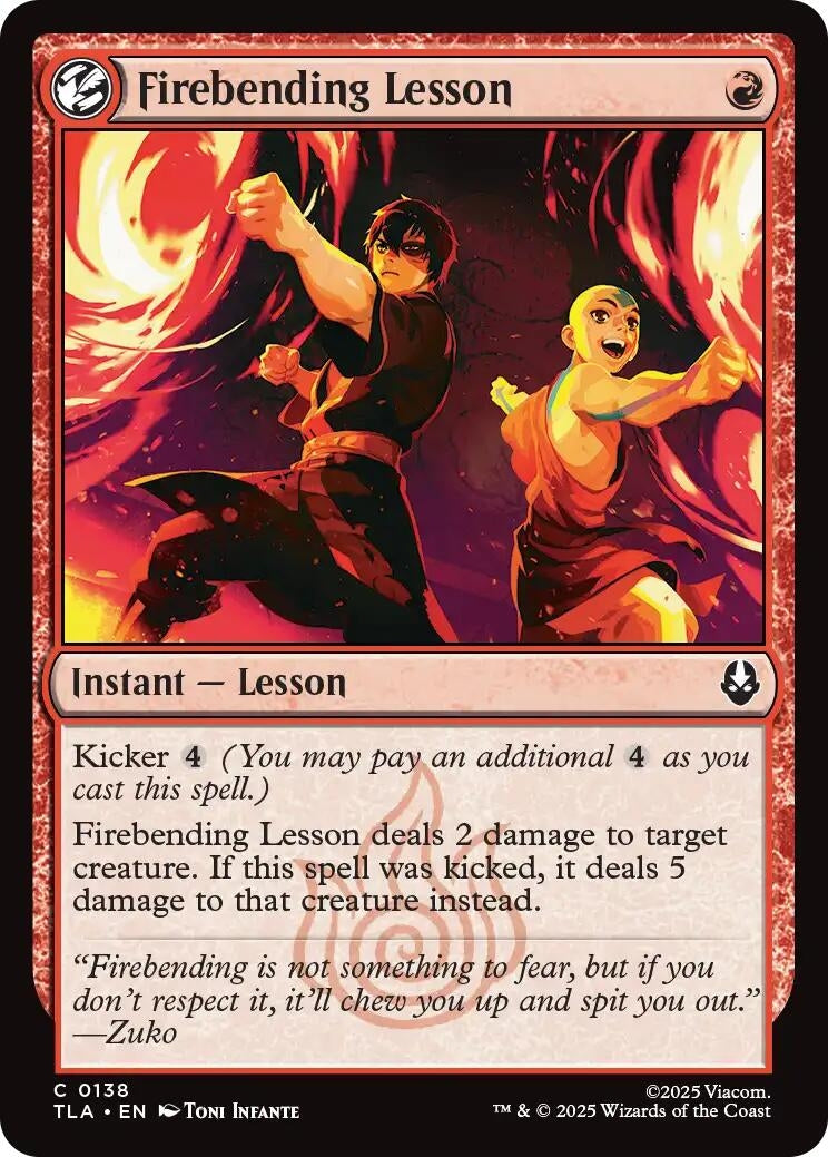 Image for Firebending Lesson (138) (TLA) - Magic: The Gathering