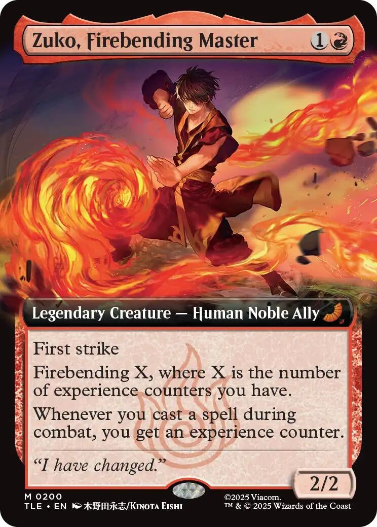 Image for Zuko, Firebending Master (Extended Art) (200) (TLE) - Magic: The Gathering