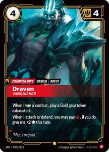 Image for Draven - Vanquisher (Alternate Art) (020a/221) (SPF) - Riftbound: League of Legends Trading Card Game