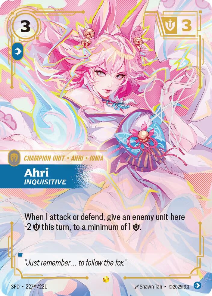 Image for Ahri - Inquisitive (Signature) (227*/221) (SFD) - Riftbound: League of Legends Trading Card Game