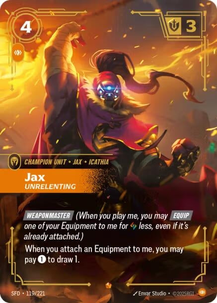 Image for Jax - Unrelenting (119/221) (SPF) - Riftbound: League of Legends Trading Card Game