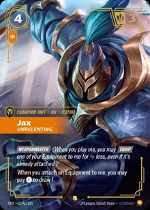 Image for Jax - Unrelenting (Alternate Art) (119a/221) (SPF) - Riftbound: League of Legends Trading Card Game