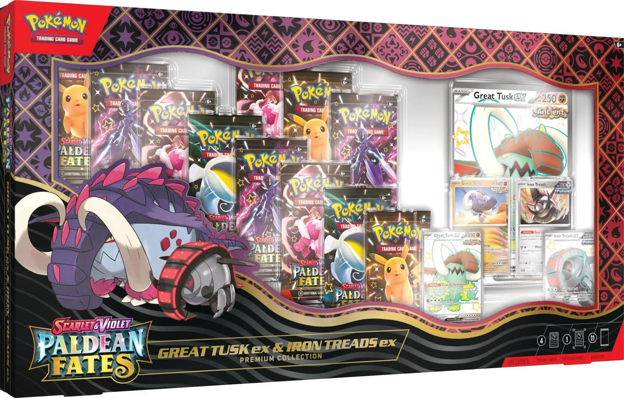 Image for Paldean Fates Great Tusk ex & Iron Treads ex Premium Collection - Pokemon