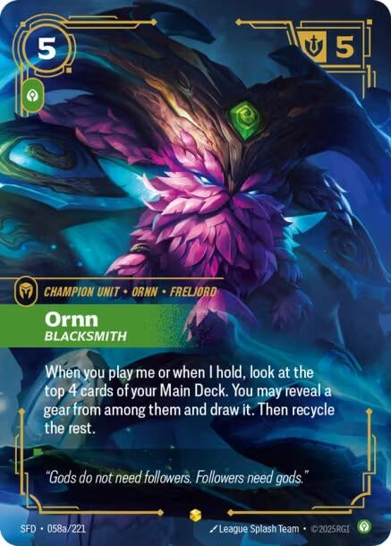 Image for Ornn - Blacksmith (Alternate Art) (058a/221) (SPF) - Riftbound: League of Legends Trading Card Game