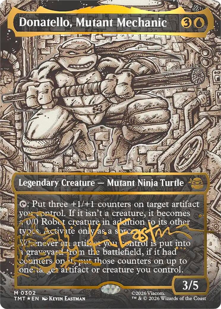 Donatello, Mutant Mechanic (Borderless) (Gold-Stamped Signature) (302) (TMT)