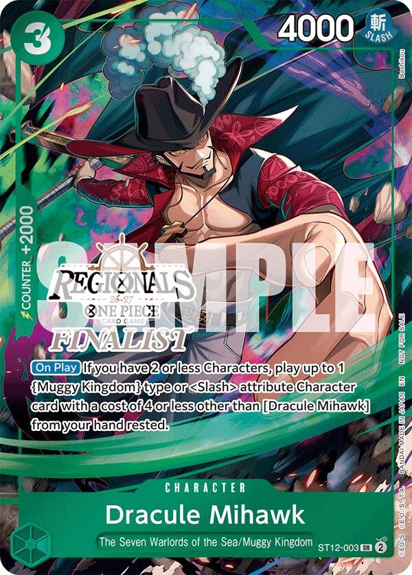 Image for Dracule Mihawk (Regionals Finalist Card Set 26-27) (ST12-003) (OP-PR) - One Piece Card Game