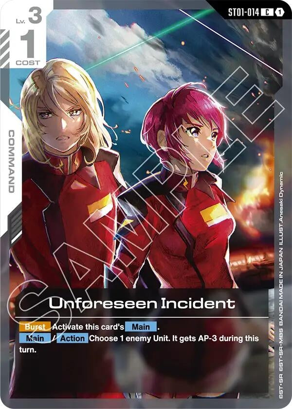 Image for Unforeseen Incident (ST01-014) (ST09) - Gundam Card Game