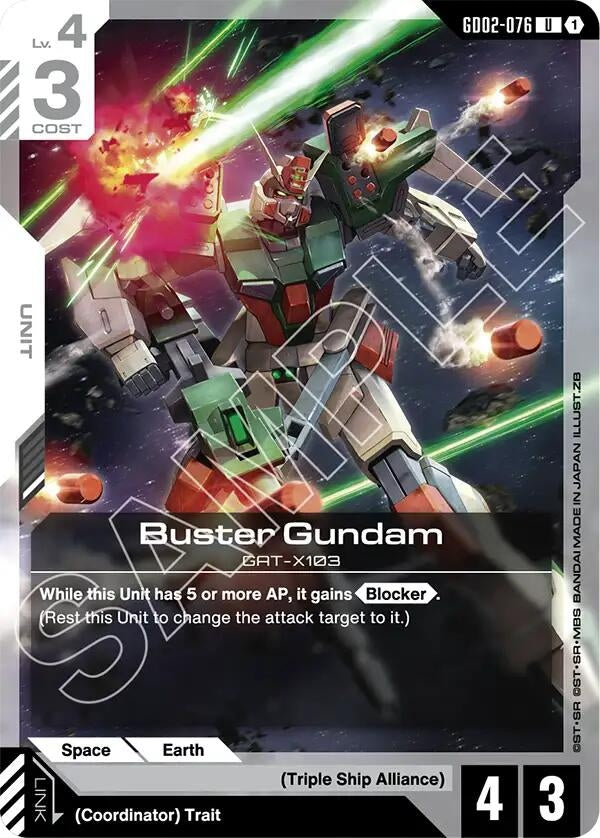 Image for Buster Gundam (GD02-076) (ST09) - Gundam Card Game