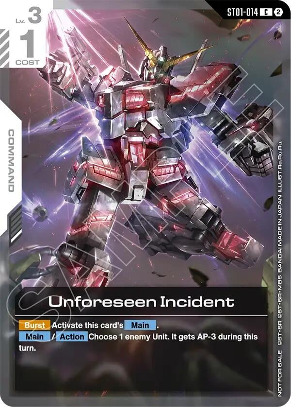 Image for Unforeseen Incident (World Championship Regionals 26-27 Season 1) (ST01-014) (GCG-PR) - Gundam Card Game
