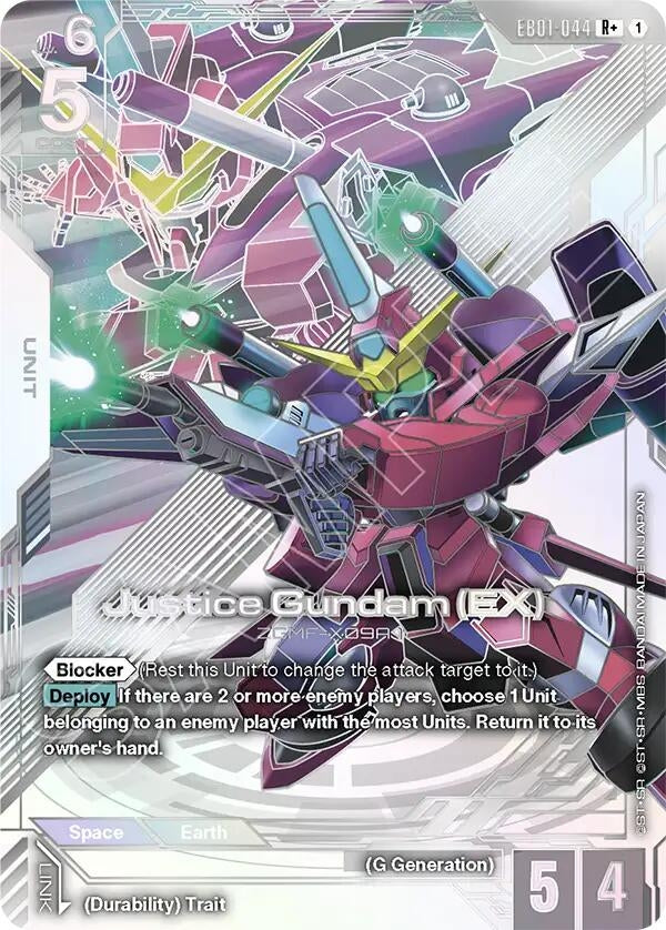 Image for Justice Gundam (EX) (R+) (EB01-044) (EB01) - Gundam Card Game