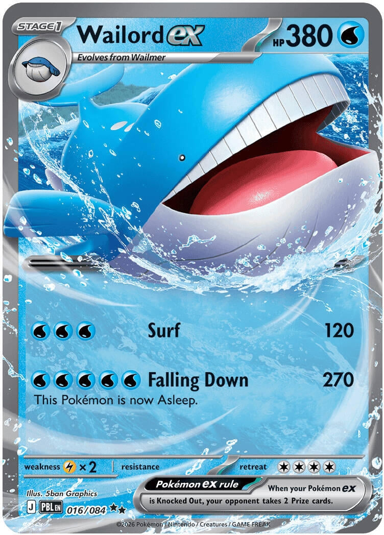 Image for Wailord ex (016/084) (PBL) - Pokemon