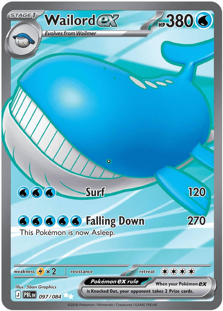 Image for Wailord ex (097/084) (PBL) - Pokemon