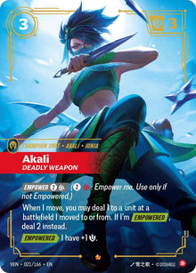 Image for Akali - Deadly Weapon (021/166) (VEN) - Riftbound: League of Legends Trading Card Game
