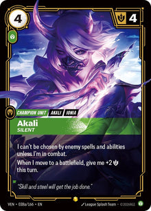 Image for Akali - Silent (Alternate Art) (038a/166) (VEN) - Riftbound: League of Legends Trading Card Game
