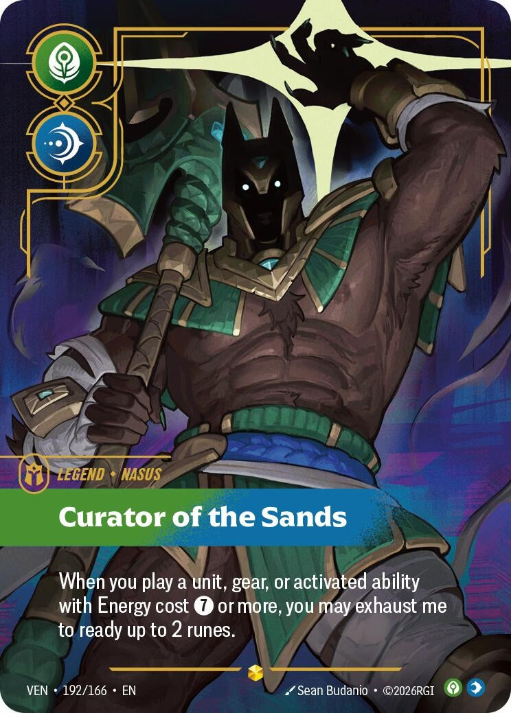 Image for Nasus - Curator of the Sands (Overnumbered) (192/166) (VEN) - Riftbound: League of Legends Trading Card Game