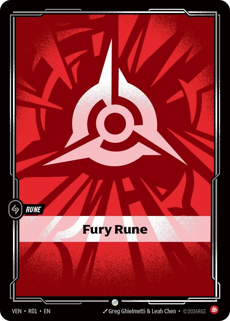 Image for Fury Rune (R01) (VEN) - Riftbound: League of Legends Trading Card Game