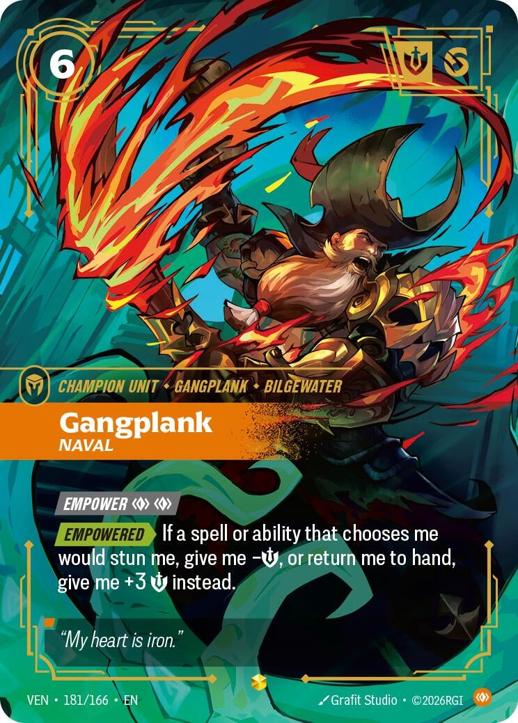 Image for Gangplank - Naval (Overnumbered) (181/166) (VEN) - Riftbound: League of Legends Trading Card Game