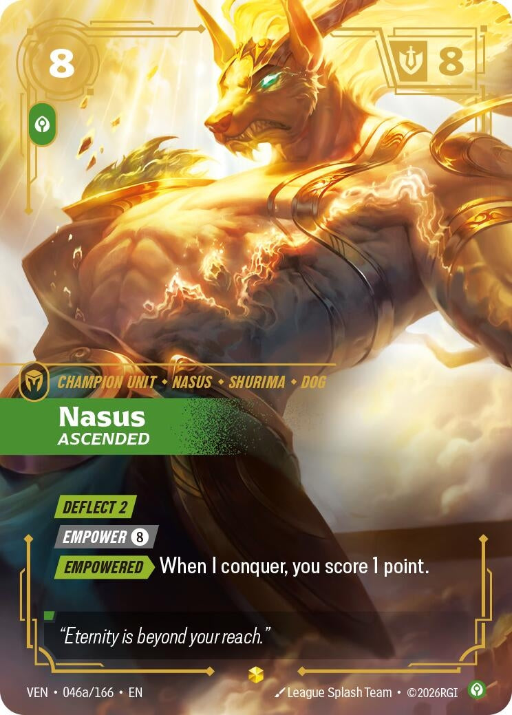 Image for Nasus - Ascended (Alternate Art) (046a/166) (VEN) - Riftbound: League of Legends Trading Card Game