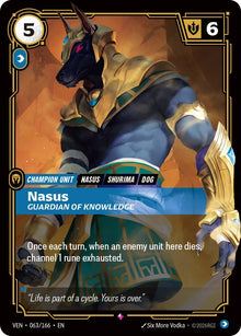 Image for Nasus - Guardian of Knowledge (063/166) (VEN) - Riftbound: League of Legends Trading Card Game
