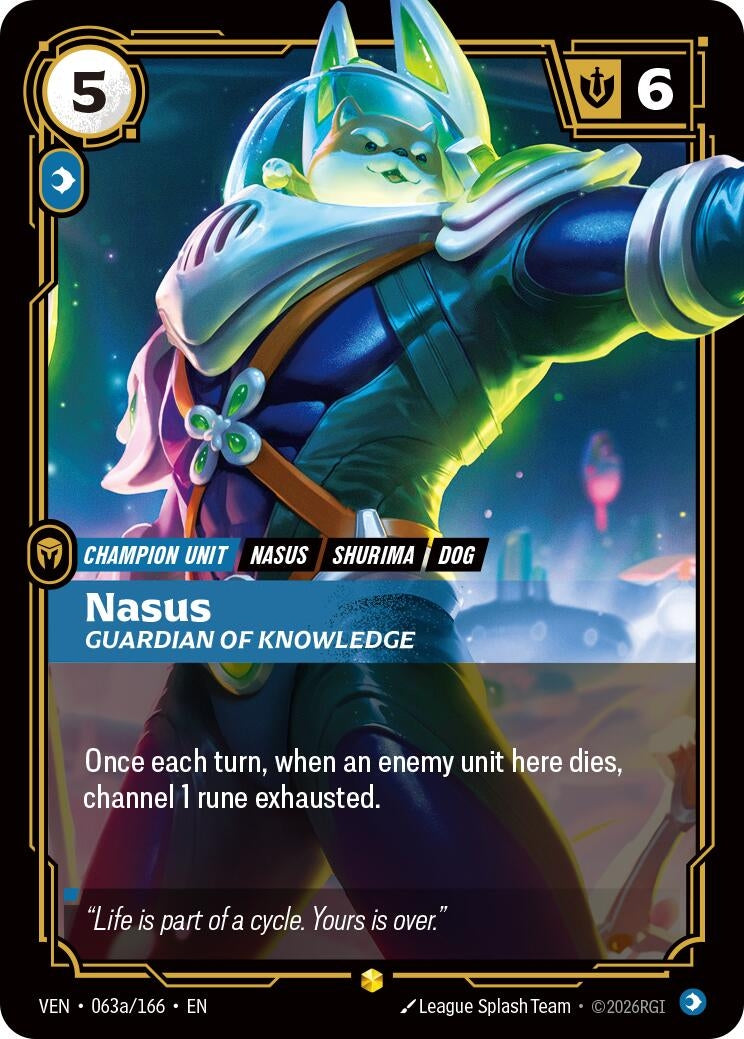Image for Nasus - Guardian of Knowledge (Alternate Art) (063a/166) (VEN) - Riftbound: League of Legends Trading Card Game