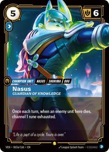 Image for Nasus - Guardian of Knowledge (Alternate Art) (063a/166) (VEN) - Riftbound: League of Legends Trading Card Game