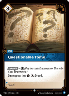 Image for Questionable Tome (054/166) (VEN) - Riftbound: League of Legends Trading Card Game