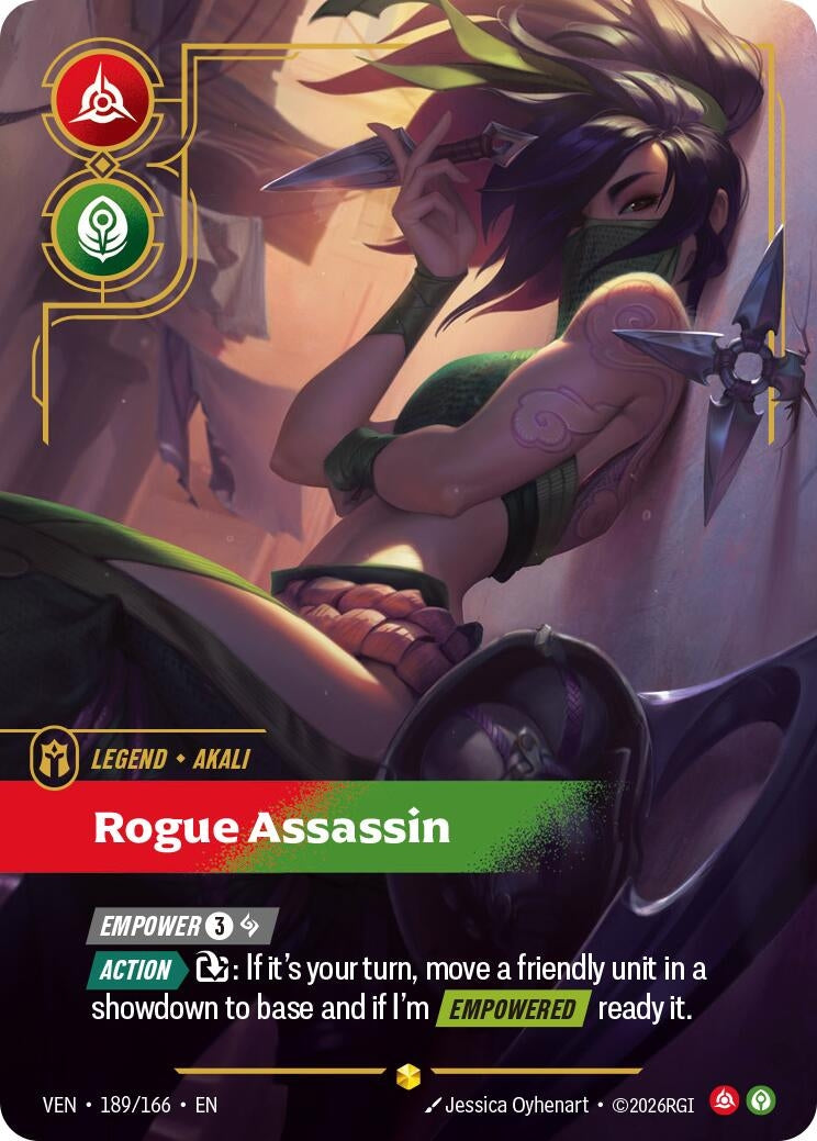 Image for Akali - Rogue Assassin (Overnumbered) (189/166) (VEN) - Riftbound: League of Legends Trading Card Game