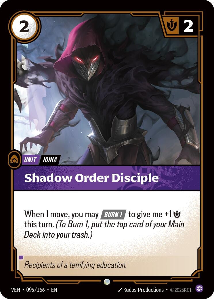 Image for Shadow Order Disciple (095/166) (VEN) - Riftbound: League of Legends Trading Card Game