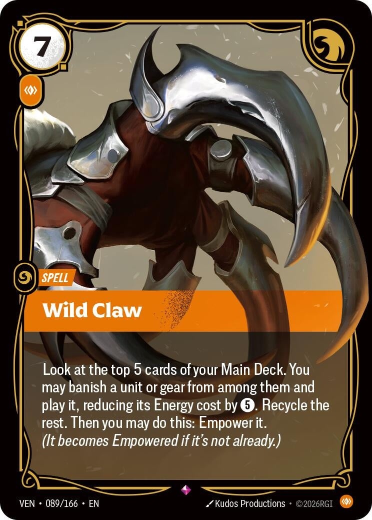 Image for Wild Claw (089/166) (VEN) - Riftbound: League of Legends Trading Card Game
