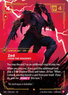 Image for Zed - From the Shadows (023/166) (VEN) - Riftbound: League of Legends Trading Card Game