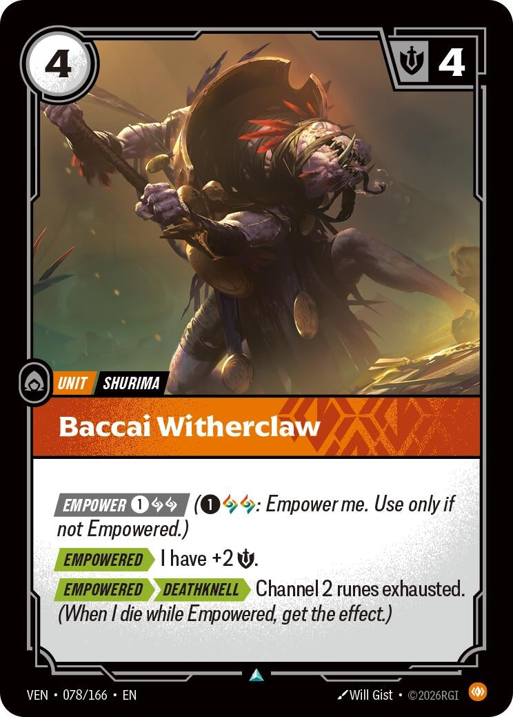 Image for Baccai Witherclaw (078/166) (VEN) - Riftbound: League of Legends Trading Card Game