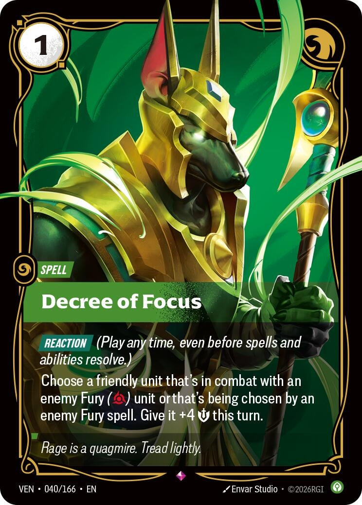 Image for Decree of Focus (040/166) (VEN) - Riftbound: League of Legends Trading Card Game