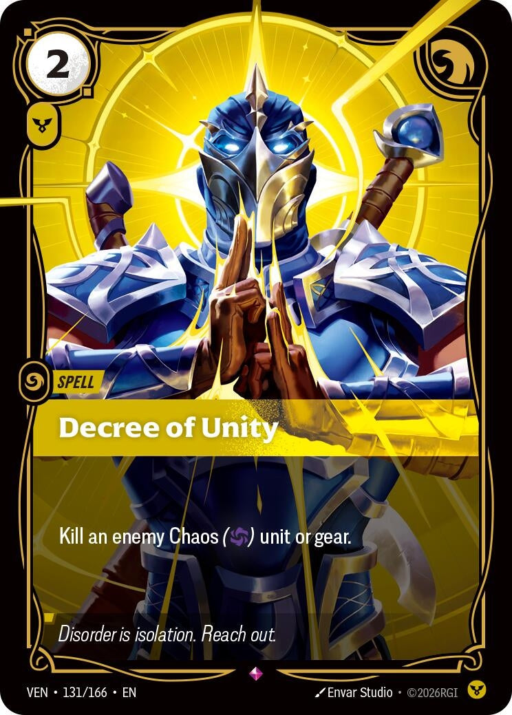 Image for Decree of Unity (131/166) (VEN) - Riftbound: League of Legends Trading Card Game