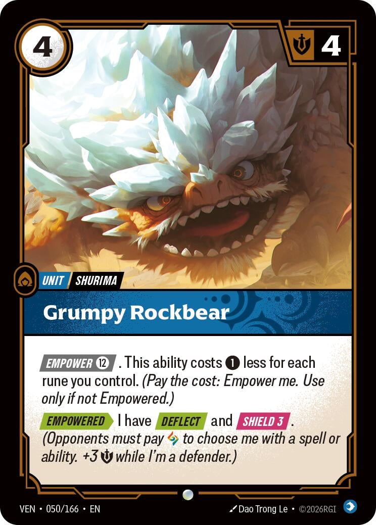 Image for Grumpy Rockbear (050/166) (VEN) - Riftbound: League of Legends Trading Card Game