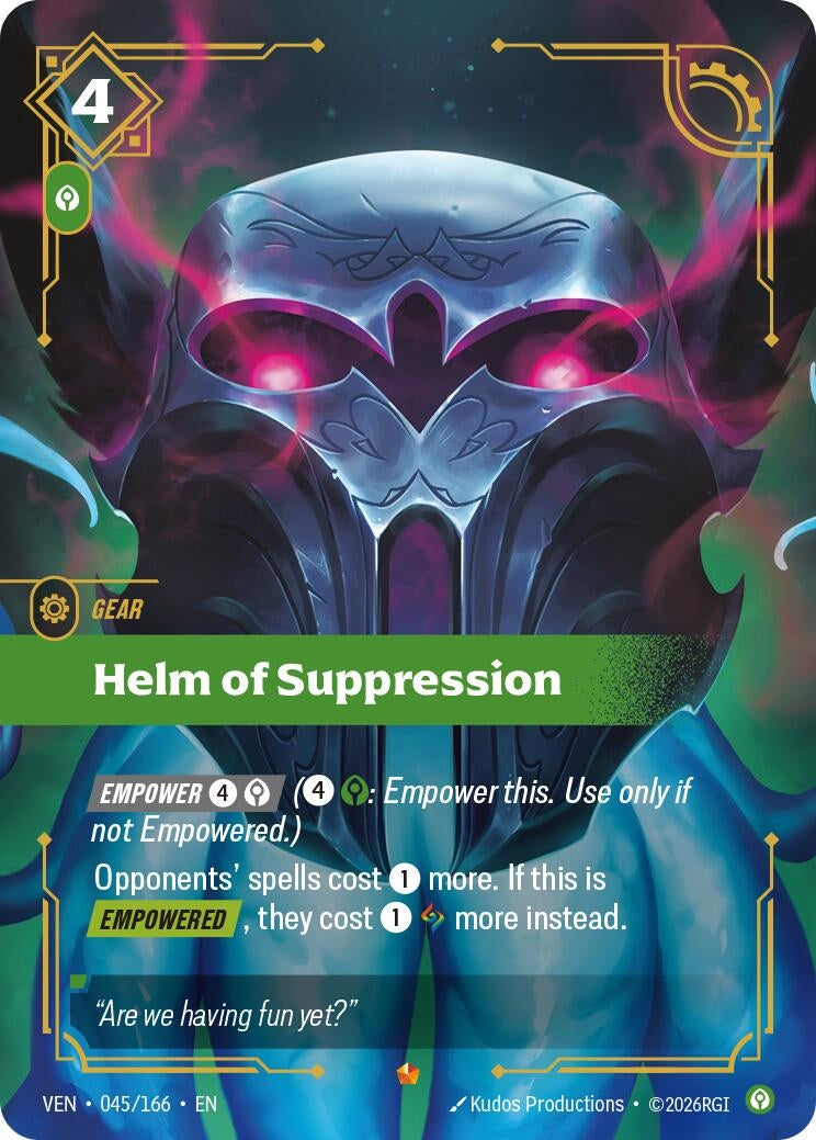 Image for Helm of Suppression (045/166) (VEN) - Riftbound: League of Legends Trading Card Game