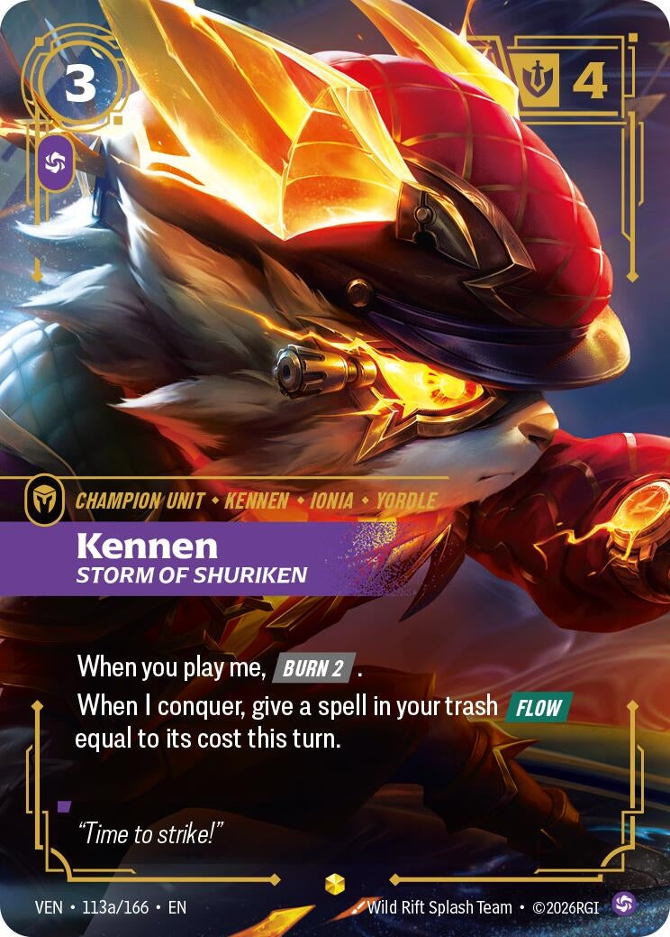 Image for Kennen - Storm of Shuriken (Alternate Art) (113a/166) (VEN) - Riftbound: League of Legends Trading Card Game