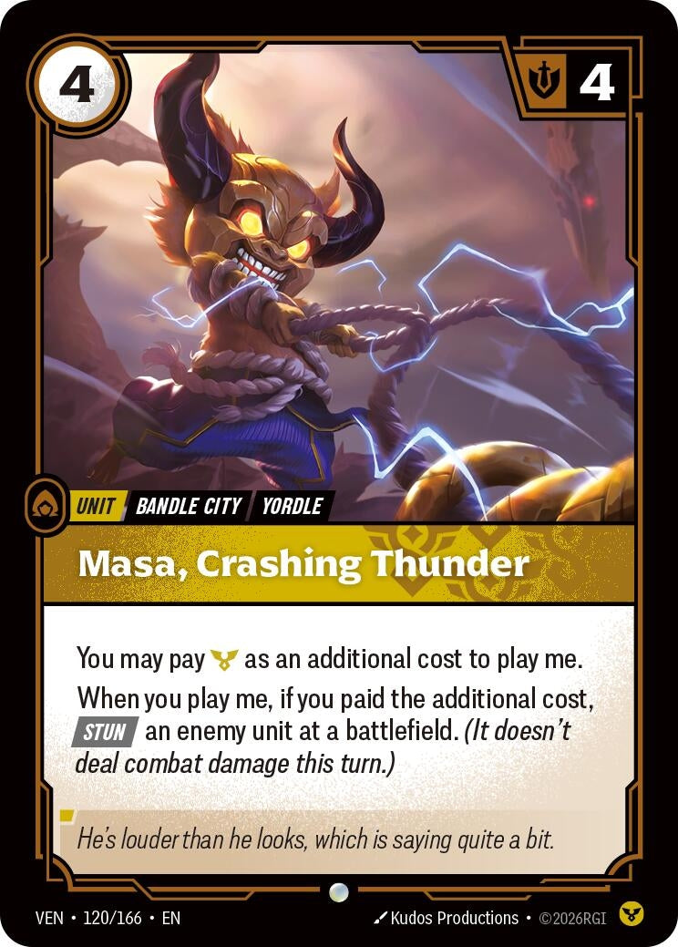 Image for Masa, Crashing Thunder (120/166) (VEN) - Riftbound: League of Legends Trading Card Game