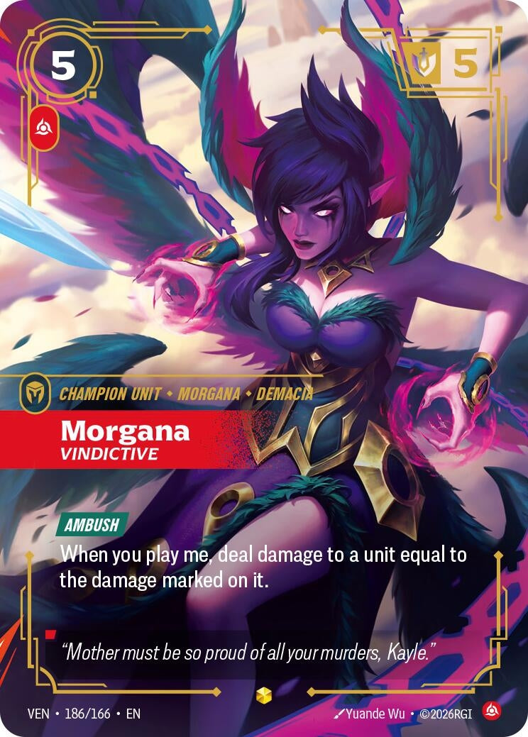 Image for Morgana - Vindictive (Overnumbered) (186/166) (VEN) - Riftbound: League of Legends Trading Card Game