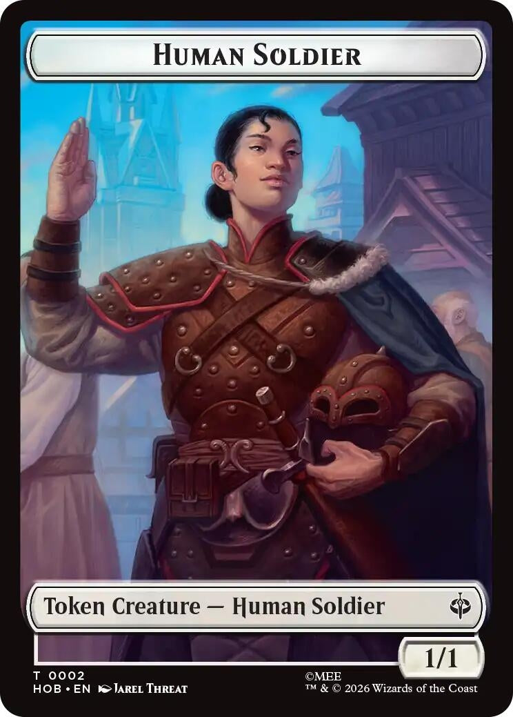 Image for Human Soldier // Treasure (0013) Double-Sided Token (2 // 13) (HOB) - Magic: The Gathering