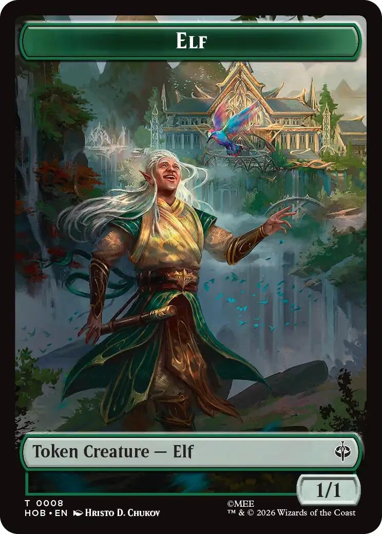 Image for Elf // Treasure (0013) Double-Sided Token (8 // 13) (HOB) - Magic: The Gathering
