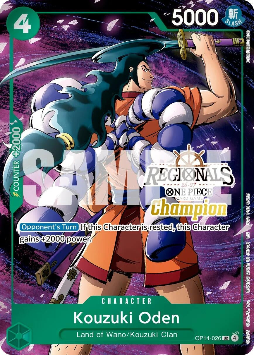 Image for Kouzuki Oden (Regionals Champion Card Set 26-27 Vol.2) (OP14-026) (OP-PR) - One Piece Card Game
